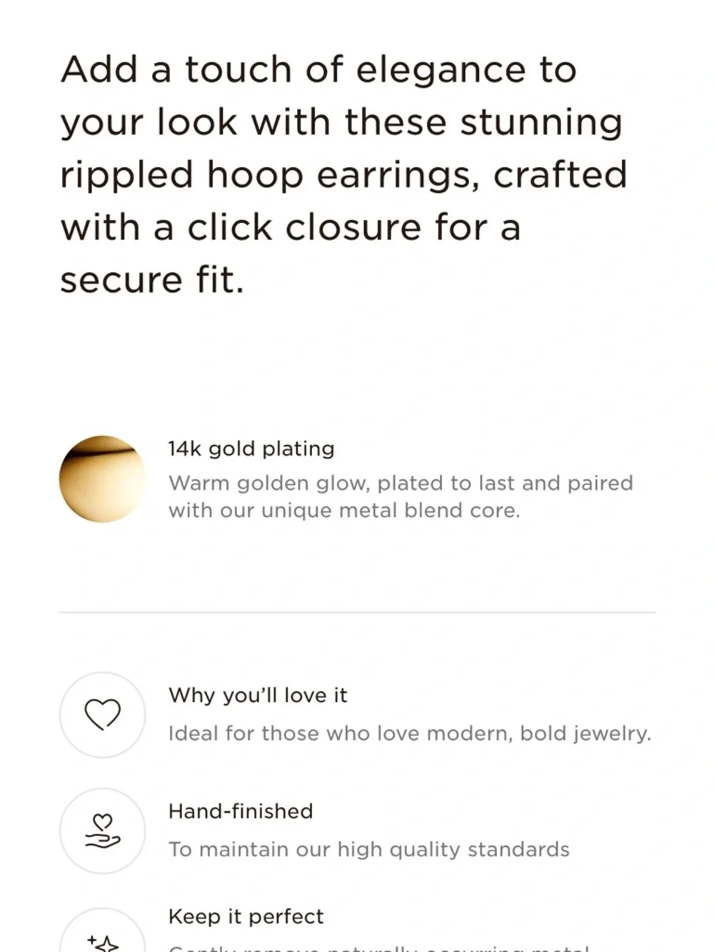 Pandora 14k Gold plated Sculptural Clip Earrings